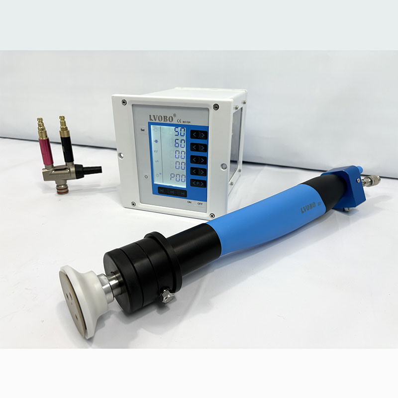 Powder coating gun with rotary cup function