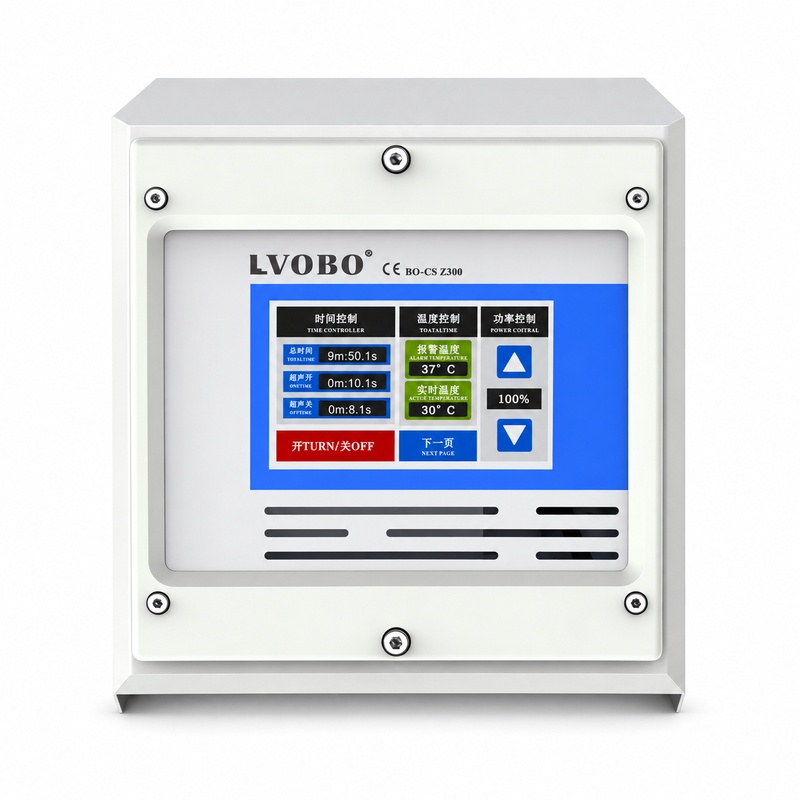 Ultrasonic Generator Touchscreen Control Operator using the original touchscreen control panel on the LVOBO ultrasonic generator